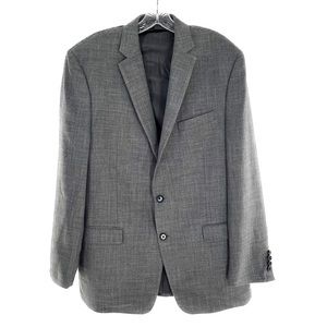 Ralph Lauren Gray Classic Fit Suit Jacket Blazer Size 44L Poly/Rayon/Linen Blend
